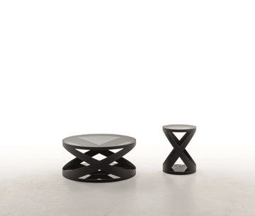 RIMINI - Metal and glass coffee table with marble base by Tonin Casa - view 3
